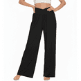 thumbnail image 3 of WQD Women’s Sweatpants Wide Leg Lounge Pants Crossover High Waist Yoga Pants with Pockets Comfy Loose Fit Flowy Casual Pajama Pants, 3 of 8
