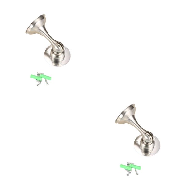 Wosthever Tope de puerta de acero sin perforaciones, a prueba de viento, antioxidante, tope de puerta resistente al agua, herrajes para muebles Color Acero 2piezas