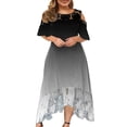 thumbnail image 2 of Pompotops Women's Summer Tie One Shoulder Boho Floral Dress Elastic Waist Tiered Ruffle A Line Flowy Mini Dresses, 2 of 7