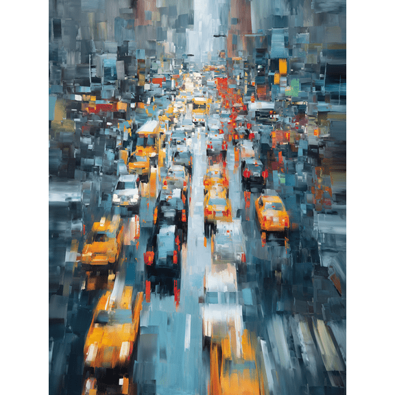 New York City Traffic Jam Canvas Wall Art,Living Room Bedroom Office Hotel Home Decor