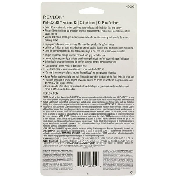 Revlon Pedi Expert, 3 pc Pedicure Kit incluye exfoliante de doble superficie de acero inoxidable, cortaúñas y lima de uñas Revlon REVLON