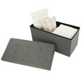 thumbnail image 4 of Lavish Home 30-inch Folding Storage Ottoman with Detachable Bin, Gray, 4 of 10