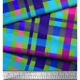 thumbnail image 2 of Soimoi Green Heavy Satin Fabric Check Check Print Sewing Fabric Yard 54 Inch Wide, 2 of 3