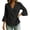 Black, variant on Gytharion Women's Plus Size Wrap Front Blouses V Neck Three Quarter Flare Sleeve Loose Solid Color Tunic Tops Asymmetrical Hem Versatile Casual Shirts