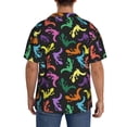 thumbnail image 3 of Naloa Colorful Lizards Men's Loose Fit Cuban Collar Short-Sleeve Shirt, Hawaiian Shirts, Mens Shirts Casual for Everyday Wear Outings-XX-Large, 3 of 5