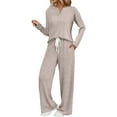 thumbnail image 2 of Two Pack Pajama Sets for Women,Long Sleeve Top With Jogger Pants Lounge Set Sleepwear with Pockets, 2 of 5
