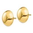 thumbnail image 2 of Real 14kt Yellow Gold 15.50mm Button Post Earrings; for Adults and Teens; for Women and Men, 2 of 3