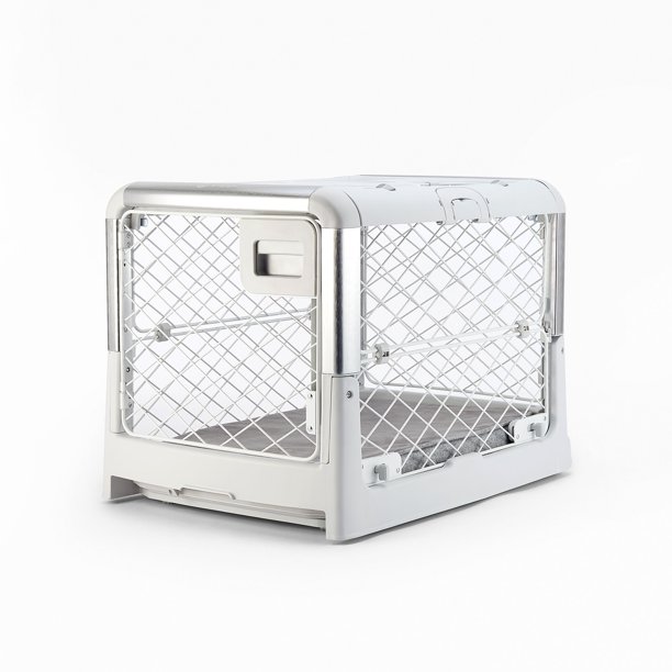 Diggs Revol Small Dog Crate, Ash Portable Travel Dog Crate with