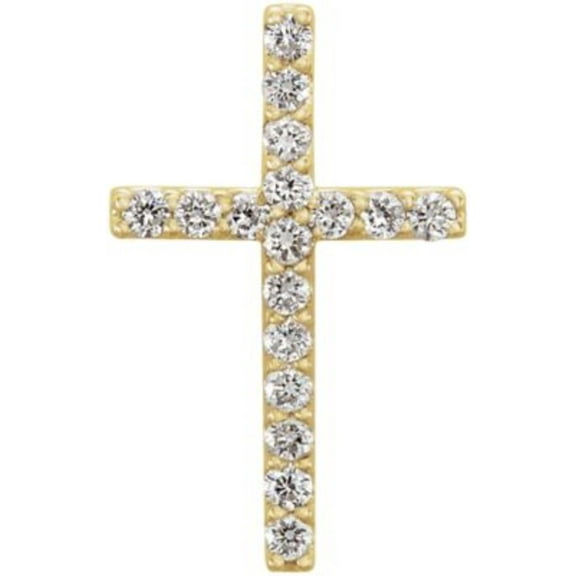 Petite Diamond Cross in 14k Yellow Gold