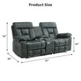 thumbnail image 6 of Bonzy Home Reclining Loveseat 2-Seat Manual Recliner Sofa with Hidden Armrest Cup Holders, Breathable Fabric, Grayish Green, 6 of 7