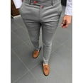 thumbnail image 4 of Men's Solid Color Casual Tappered Formal Pants, 4 of 9