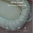 thumbnail image 3 of CooCooBaby - Tumbona infantil para bebés y niños, esencial para recién nacidos de 0 a 12 meses, 100% algodón transpirable, para dormir en la cama (verde primavera), 3 of 5