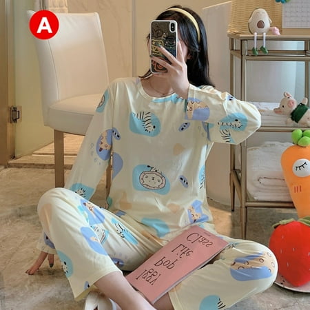 

Ssxinyu Pajamas women spring and autumn Korean style fresh student long-sleeved sweet and cute home service suit