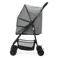 thumbnail image 4 of Demi Bonn 4 Wheels Pet Stroller, Foldable Puppy Cage Jogger Stroller with Sun Cover, Storage Basket, Breathable and Visible Mesh for Small Pets up to 22 lbs, Gray, 4 of 10