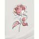 thumbnail image 4 of Women's Casual Crew Neck T-Shirt with Pink Rose Print, 100% Cotton Short Sleeve Tee with Slight Stretch, Knit Fabric Floral Pattern All-Season Top Tee For Adult, Men, Women, Teen, Teenager, Adolescen, 4 of 7