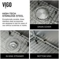 thumbnail image 7 of Vigo Vg15930 Soundabsorb 36" Farmhouse Double Basin 16 Gauge Stainless Steel Kitchen Sink, 7 of 7