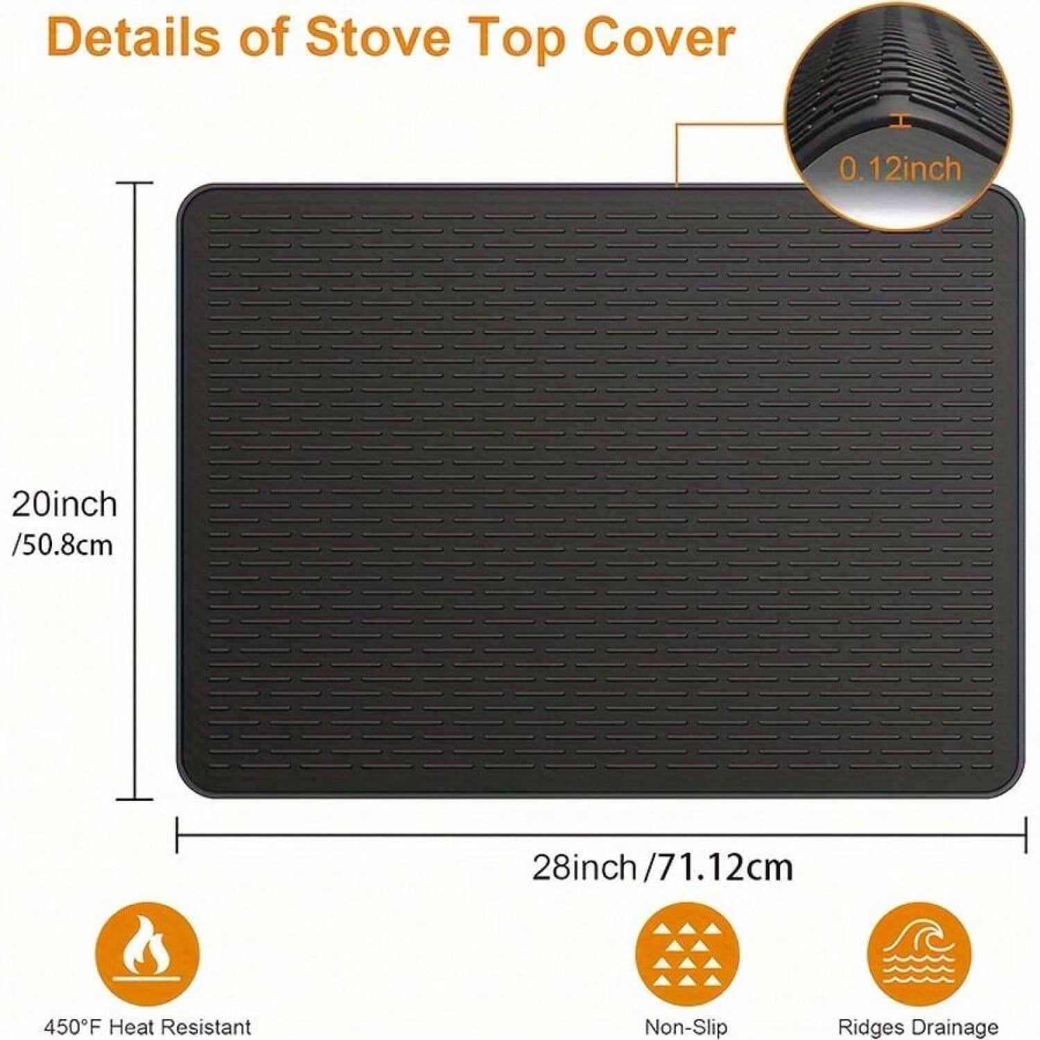 Stove Sovers For Stove Top - Silicone Electric Stove Cover Mat - 28 X 20 Ceramic Stove Guard Stove Top Protector, Heat Resistant Glass Cooktop Cover, Dish Drying Mats For Kitchen