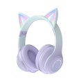 thumbnail image 1 of Auriculares inalámbricos Yuxing con orejas de gato RGB para niños plegables Bluetooth 5.1 morado, 1 of 4