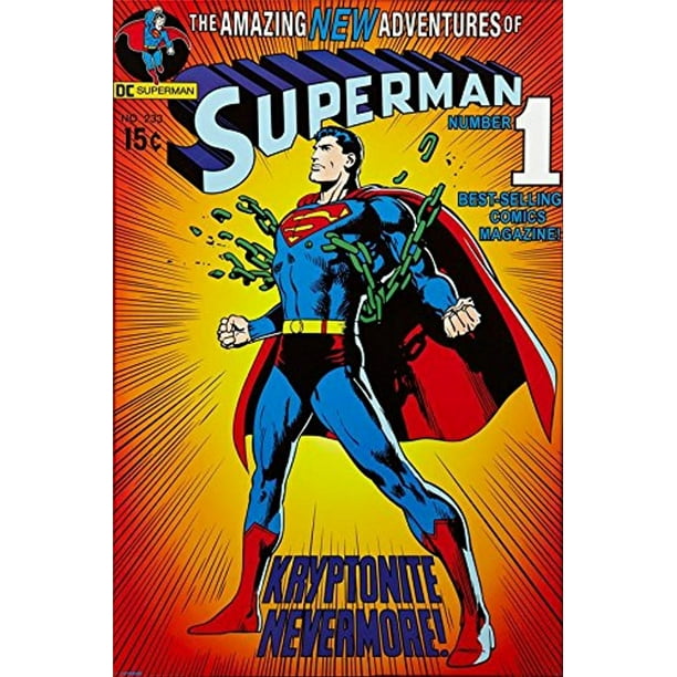 the amazing new adventures of superman no 1 36x24 dc comic art print poster kryptonite nevermore breaking chains walmart com