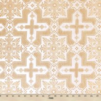 Ecclesiastical Metallic Brocade Fabric - White / Gold Poly Metallic 58/60" By The Yard