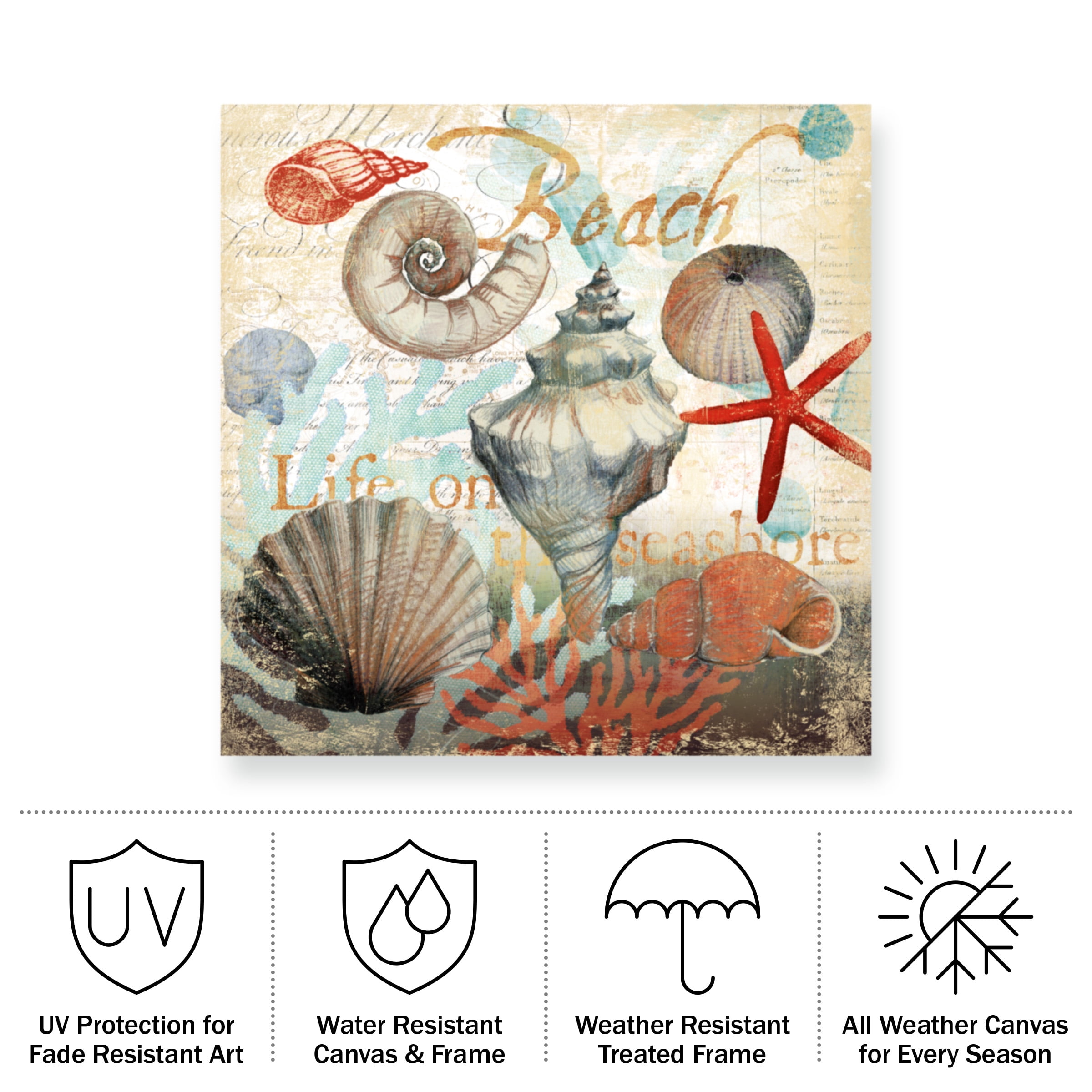 Art Licensing Studio 'Shell Collector Beach' Outdoor Canvas 18x18