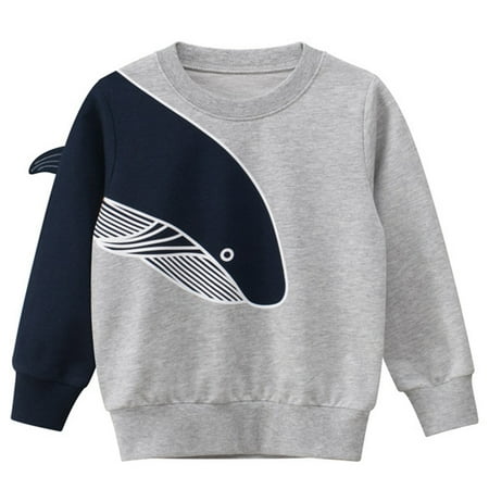 

Yubatuo Infant Baby Toddler Boy s Girl s Cotton Crewneck Sweatshirt Clothing Pullover Baby Boy Clothes Gray 120