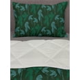 thumbnail image 3 of Tropical Comforter & Sham Bedding Set, Leaf Motifs Forest Foliage Growth Jungle Botanical Pattern, 3 pcs Duvet Set Microfiber Filling Quilt, 5 Sizes, Emerald Pale Blue, by Ambesonne, 3 of 4