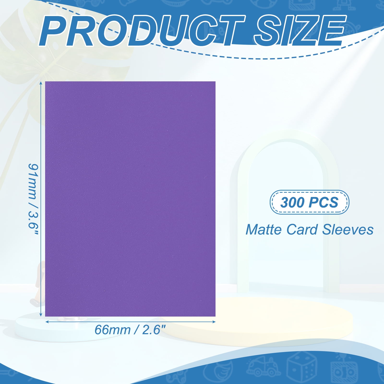 Uxcell Matte Card Sleeves, Trading Card Sleeves Deck Protectors Perfect for Trading Cards & Baseball & Sports & Magic Gathering & Magic Game Cards (Purple, 300 Pcs)