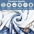 thumbnail image 3 of Fall Pumpkins Throw Blanket, Chinoiserie Blue and White Autumn Blanket Blue Birds Flowers Throw Pumpkins Soft Warm Fall Blanket for Living Room Couch Bed Chair or Dorm, 50"x60", 3 of 6