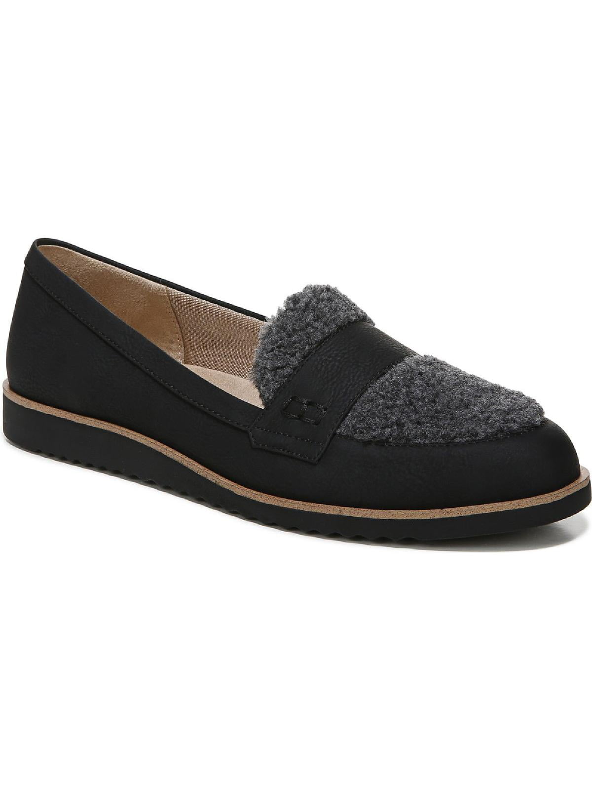 LifeStride Womens Zee Cozy Faux Suede Slip On Loafers