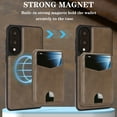 thumbnail image 4 of Compatible with Magsafe 2 in 1 Detachable for Samsung Galaxy S25 Edge Wallet Case with Card Holder Women Men, Magnetic PU Leather RFID Blocking Flip Kickstand Credit Slots,for S25 Edge, Coffee, 4 of 11