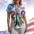 thumbnail image 6 of COMVALUE American 250th Anniversary Scrubs Tops for Women Short Sleeve Scrub Shirts Plus Size Nurse Uniform with Pockets (White, XXL), 6 of 6