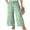 11-Green White Flower, variant on Women's Wide Leg Pants High Waist Adjustable Knot Casual Loose Trousers With Pockets Business Work Casual Pants Green White Flower L