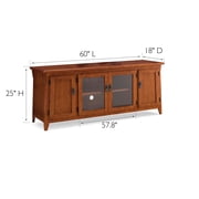 Leick Home 4-Door Mission Solid Wood TV Stand for 65 TVs, Entertainment Console with Storage, Russet