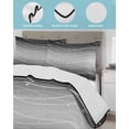 thumbnail image 3 of Twin XL Quilt Bedding Set, Black Gray Ombre Reversible Summer Quilt 3 Pieces, Modern Abstract Striped Polka Dots Lightweight Bedspreads Coverlets with 2 Pillow Shams for All Seasons, 3 of 5