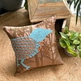 thumbnail image 3 of The HomeCentric Custom Cushion Cover Pillow Covers Pack of 2 22x22 inch (55x55 cm) Brown Decorative Pillow Cover Beaded Birds Theme Pillows Cover Art Silk Square Pillow Covers Floral - Birdy Paradise, 3 of 12