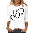 thumbnail image 3 of TaTaai Women's A 3/4 Sleeve Christmas Printed Round-neck Top Gift, 3 of 6