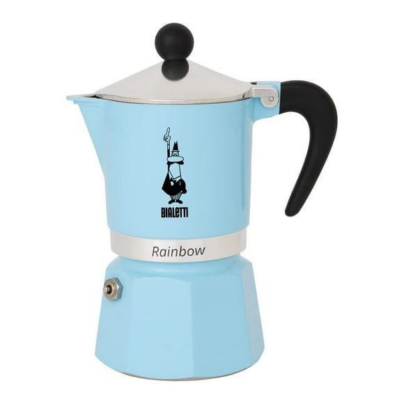 Bialetti 5042 Rainbow Espresso Maker, Light Blue
