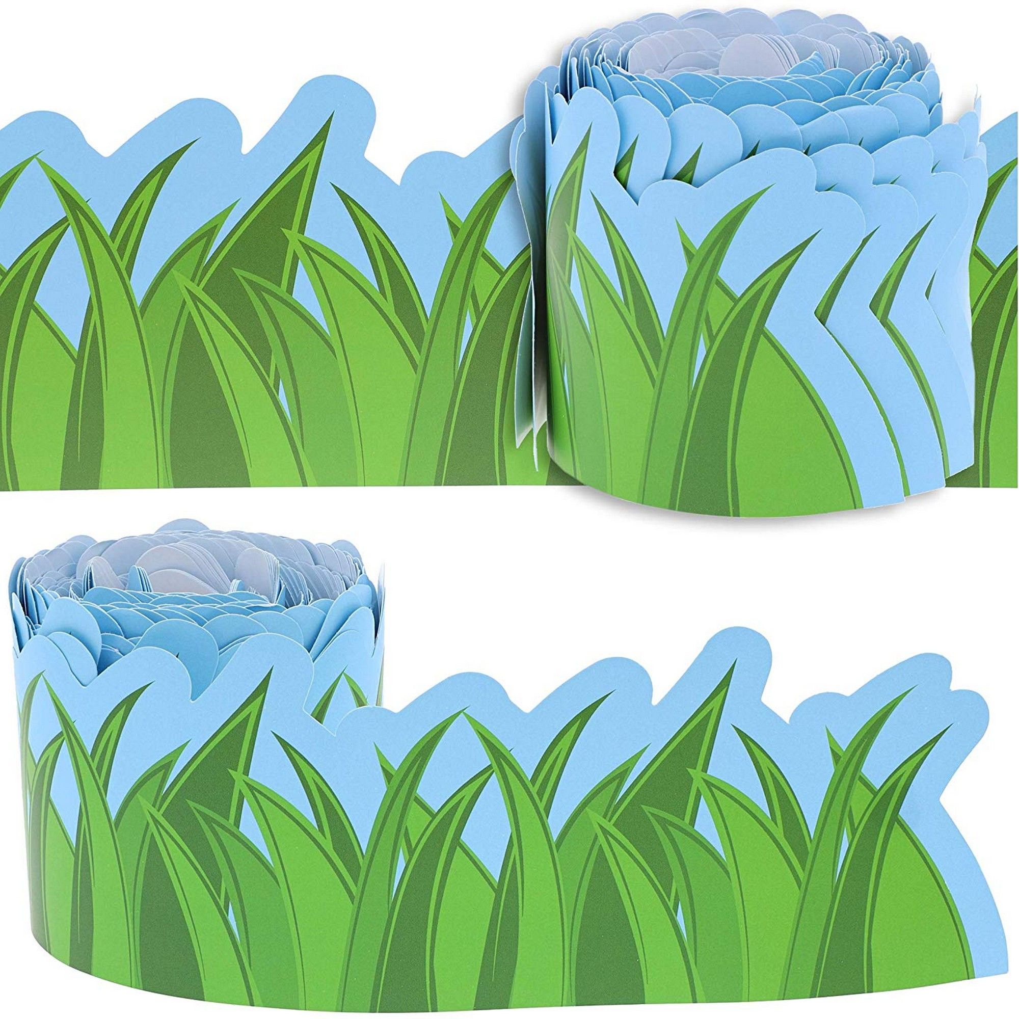 12 Pack Bulletin Board Grass Design Scalloped Border Decoration For 12 Pack Bulletin Board Grass Design Scalloped Border Decoration For