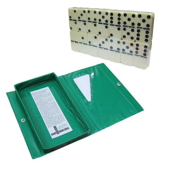 HLONK 28 Pcs Dominoes Set Square Dominoes Board Games with Storage Case Table Game Block Dominoes Toy for Adults Family Kids