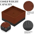 thumbnail image 4 of SEISSO Bed Riser Heavy Duty Adjustable Furniture Risers 1.8 or 3.2 inch for Bed Frame, Sofa, Desk, Cabinets Leg Lifts Up To 1323 Lbs, 8 Pack Brown, 4 of 7