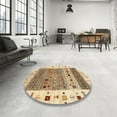 thumbnail image 3 of Ahgly Company Indoor Square Contemporary Petra Gold Brown Area Rugs, 5' Square, 3 of 6