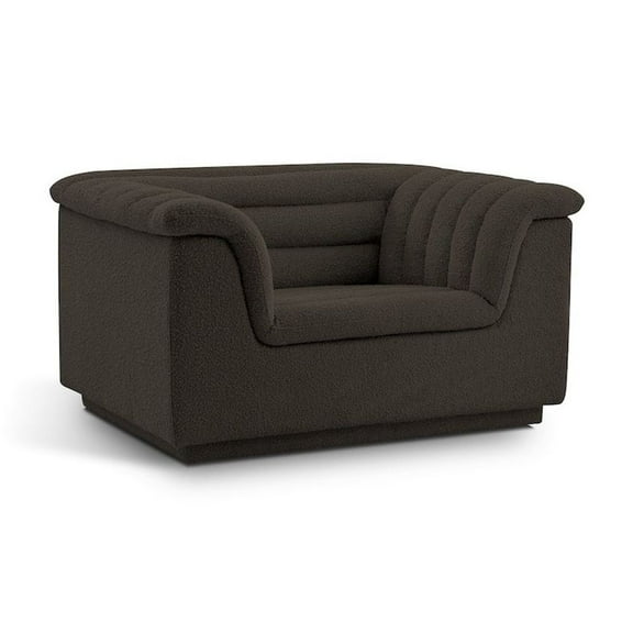 Meridian Furniture Cascade Brown Boucle Fabric Chair