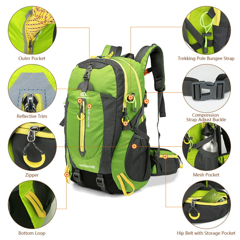 40L Water Resistant Travel Backpack Camp Hike Laptop Daypack Trekking Climb  R3A2