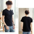 thumbnail image 2 of Mens Cotton Solid Color T shirt O-Neck Short Sleeve High Quality Summer Tops, 2 of 6