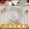 thumbnail image 4 of Exquisite Clear with Gold Petal Disposable Plastic Plates Combo Pack, 80 Count – 10.25" Dinner Plates & 7.5" Salad Plates, 4 of 7