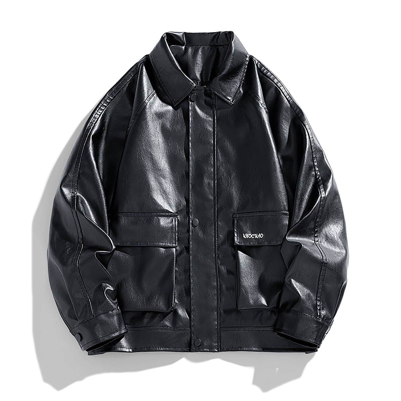 ジャケット・アウター S.F.C LEATHER BIG JACKET XXL 23AW FSVABY Womens Oversized Faux Leather Motocycle Black Jacket Zip Up