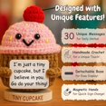 thumbnail image 2 of Muñeca de ganchillo hecha a mano con forma de cupcake positiva, regalo de amistad, 2 of 7