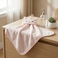 thumbnail image 4 of Unique Bargains Animal Hanging Soft Absorbent Hand Towel Pink Rabbit/Grey Shiba 15" x 8", 4 of 5