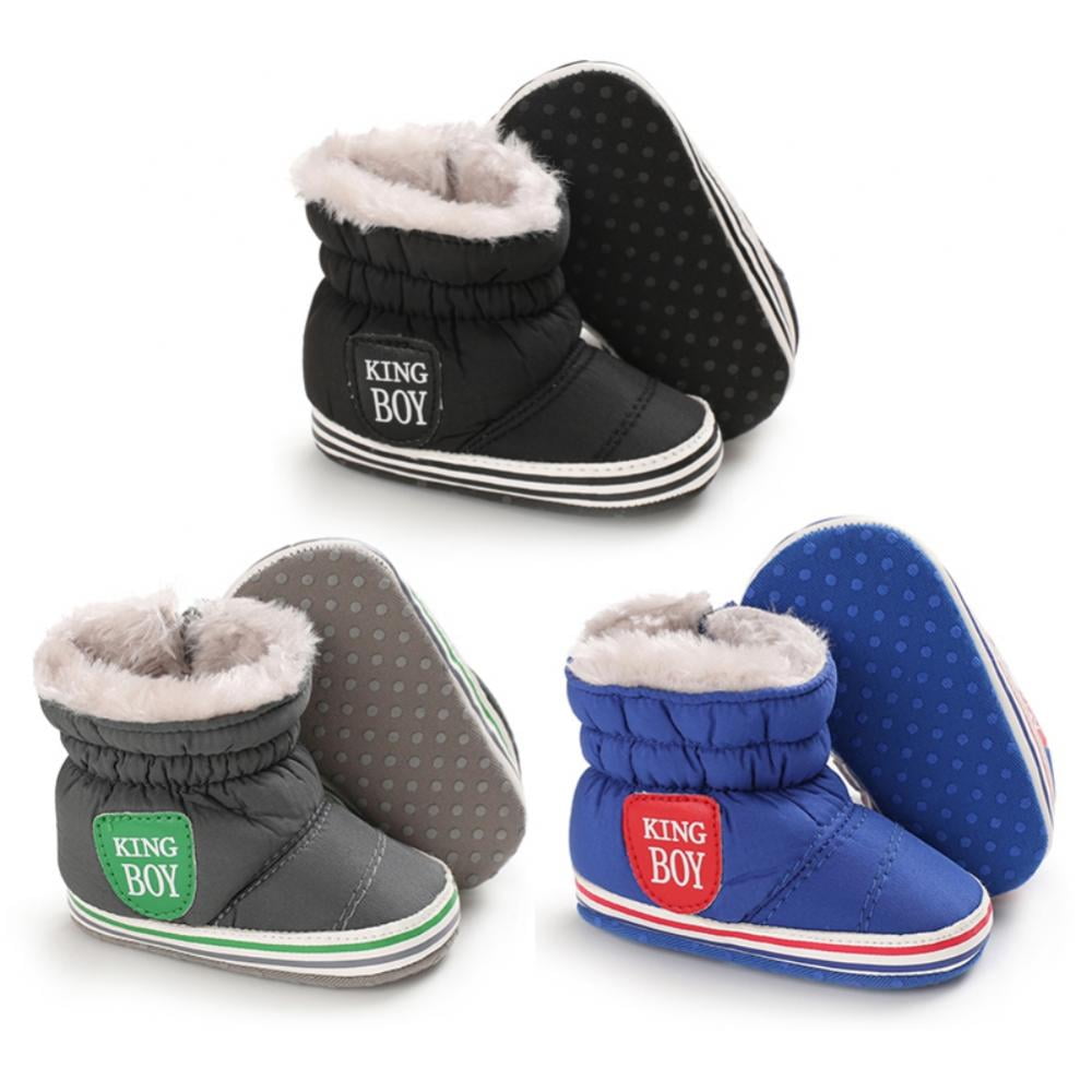 GOTD Baby Fleece Snow Boots Soft Sole Crib Shoes Prewalker 